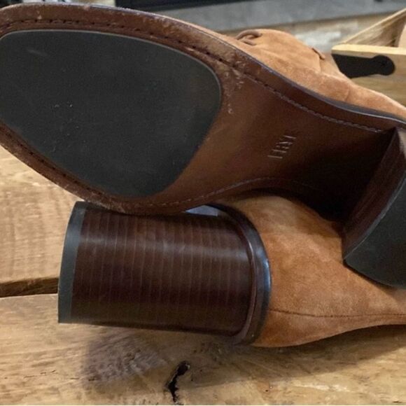 #316  FRYE The Amy Lace Up Peep Top Booties - Picture 6 of 7